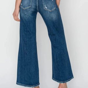 Risen Full Size High Rise Patch Detailed Wide Leg Crop Jeans - Image 2