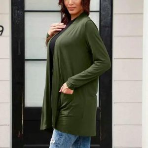 Basic Bae Full Size Open Front Long Sleeve Cardigan with Pockets - Image 5