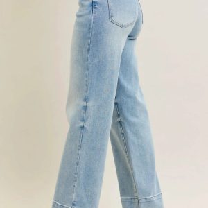 Judy Blue Full Size Mr Release Hem Wide Leg Jeans Plus Size - Image 4