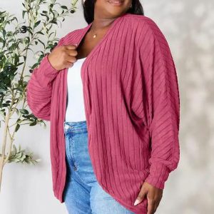 Basic Bae Full Size Ribbed Cocoon Cardigan - Image 33