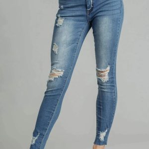 Umgee Distressed Skinny Jeans with Edge Detail - Image 1