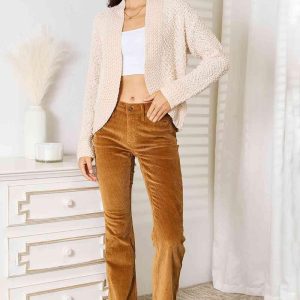 Double Take Open Front Long Sleeve Cardigan - Image 9