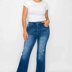 bytos Full Size High Rise Bootcut Jeans with Pockets - Image 11