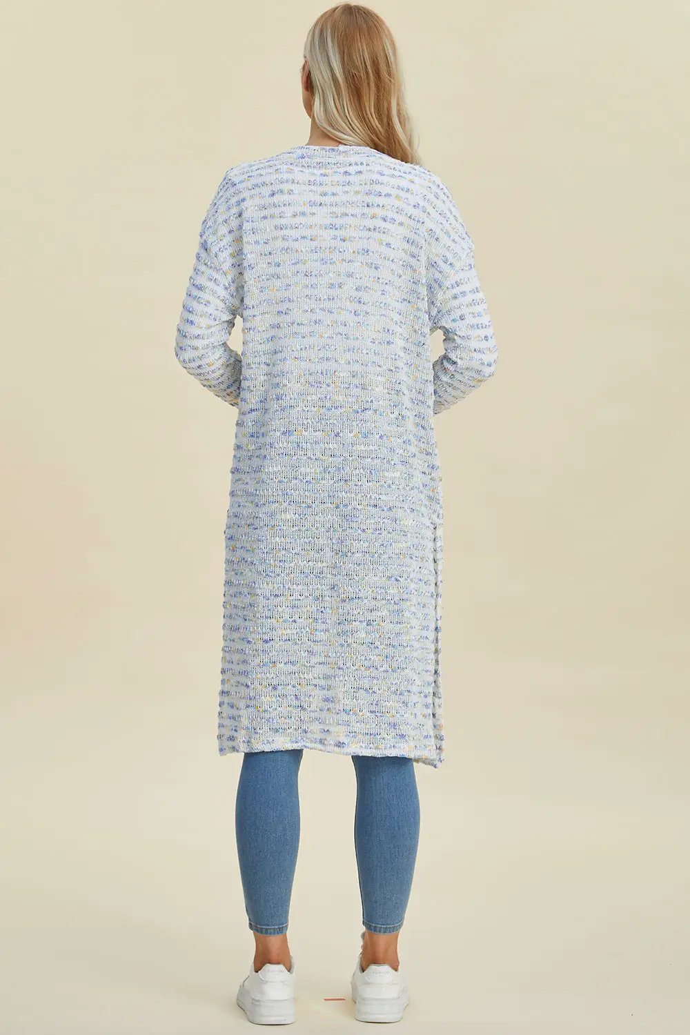 Double Take Full Size Open Front Longline Cardigan - Image 5