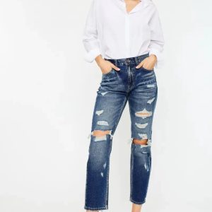 Kancan High Rise Distressed Mom Fit Jeans - Image 6