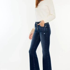 Kancan Mid Rise Button Fly Flare Jeans - Image 3
