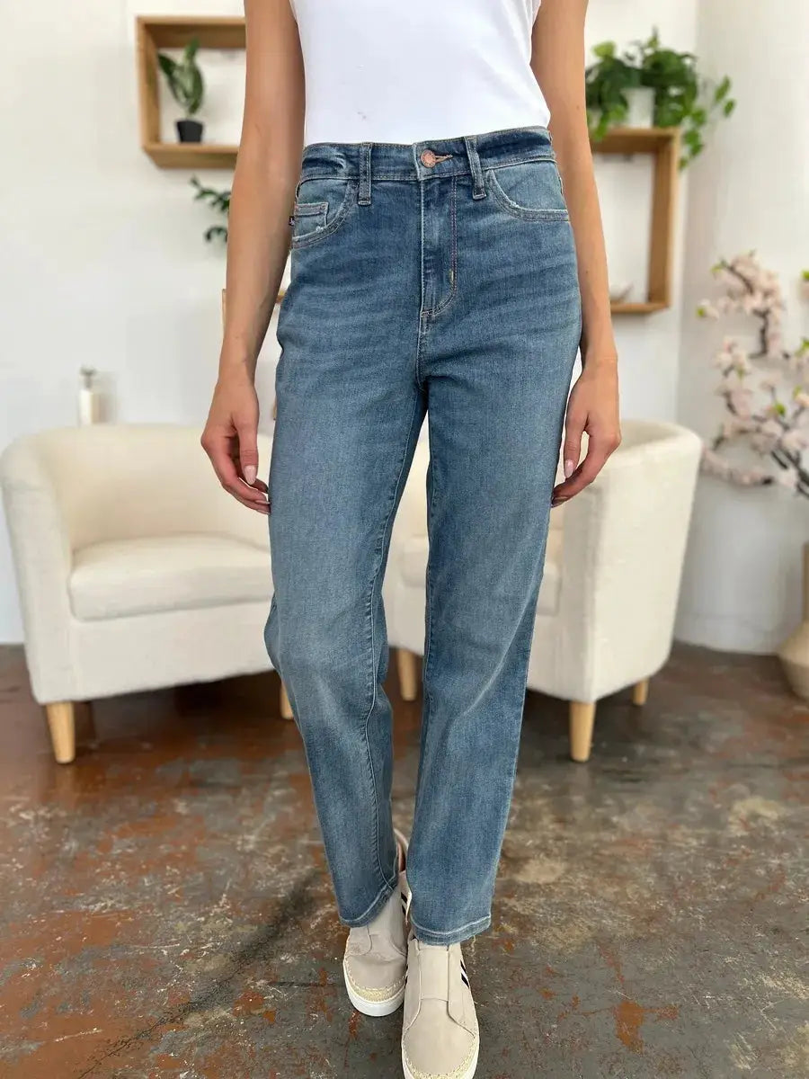 Judy Blue Full Size High Waist Straight Jeans - Image 1