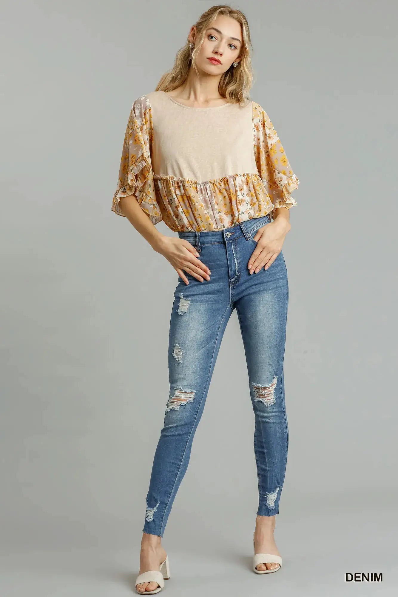 Umgee Distressed Skinny Jeans with Edge Detail - Image 4