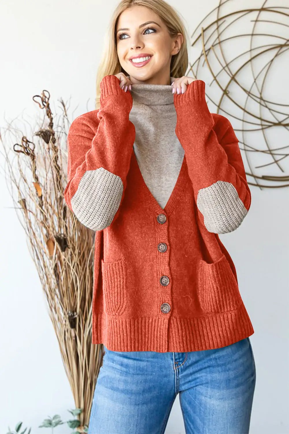 Heimish Full Size Long Sleeve V Neck Button Down Cardigan - Image 1