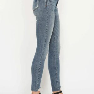 Judy Blue Full Size Tummy Control Vintage Wash Hem Destroy Skinny Jeans - Image 4