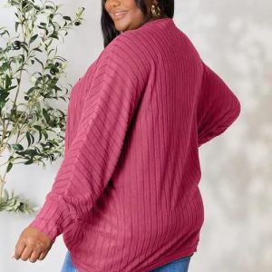Basic Bae Full Size Ribbed Cocoon Cardigan - Image 34