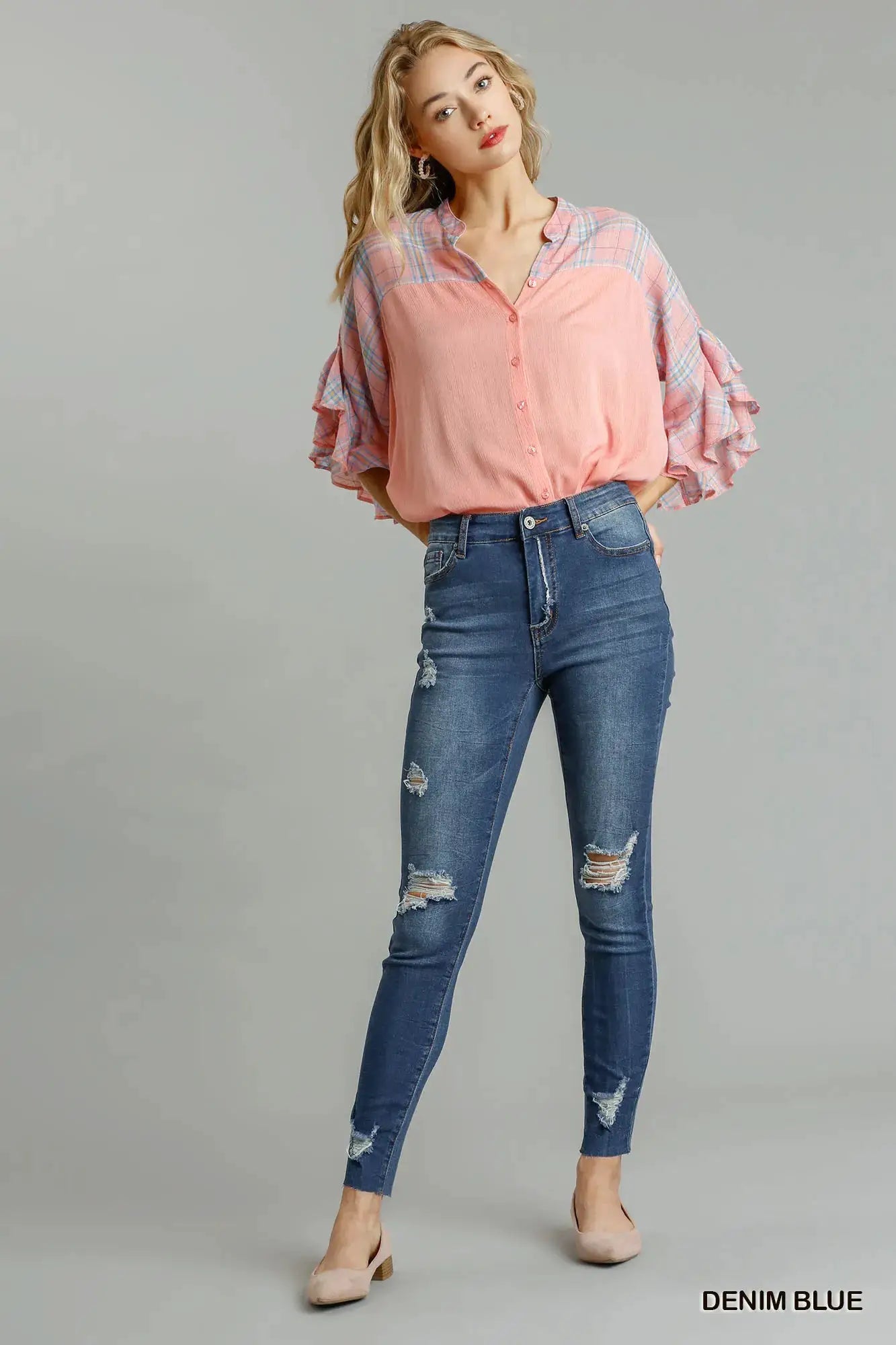 Umgee Distressed Skinny Jeans with Pockets - Image 3