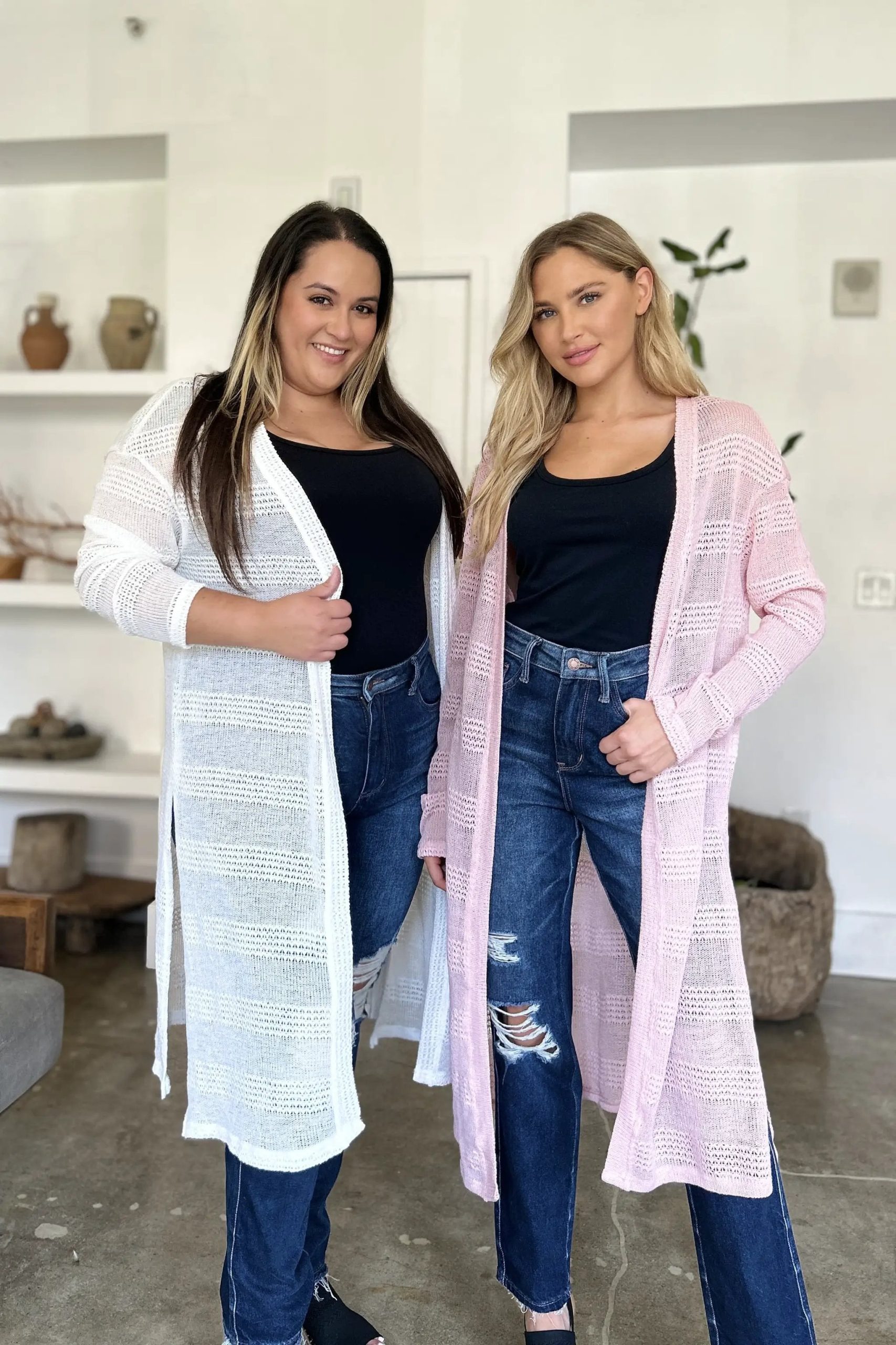 Double Take Full Size Open Front Longline Cardigan - Image 16