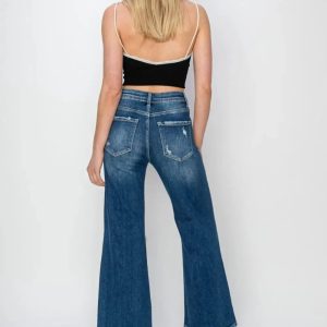 Risen Full Size High Rise Patch Detailed Wide Leg Crop Jeans - Image 7