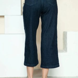 Judy Blue Full Size Side Seam Braid Detail Crop Wide Leg Jeans - Image 3