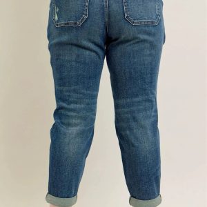 Judy Blue Full Size HW Vintage Wash Jeans w/ Drawstring Plus Size - Image 7