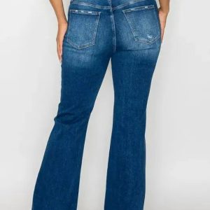 bytos Full Size High Rise Bootcut Jeans with Pockets - Image 9