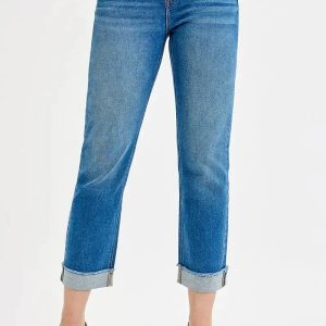 RISEN Full Size High Rise Boyfriend Fit Ankle Jeans Plus SIze - Image 1