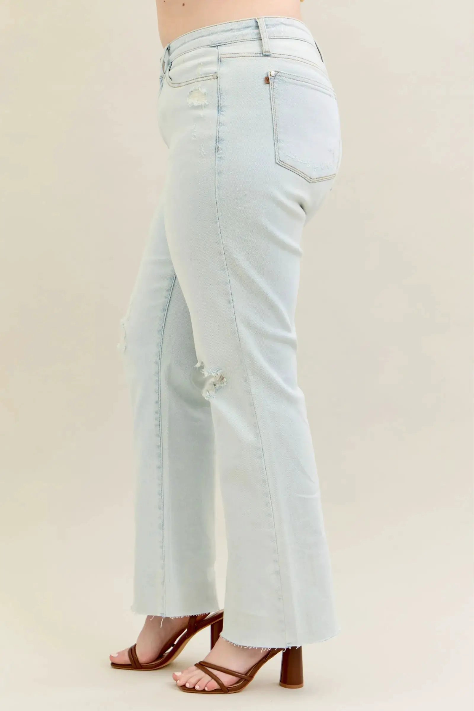 Judy Blue Full Size Destroy & Fray Hem Bootcut Jeans Plus Size - Image 6