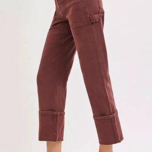 RISEN Full Size High Rise Wide Straight Cuffed Patch Jeans Plus Size - Image 4