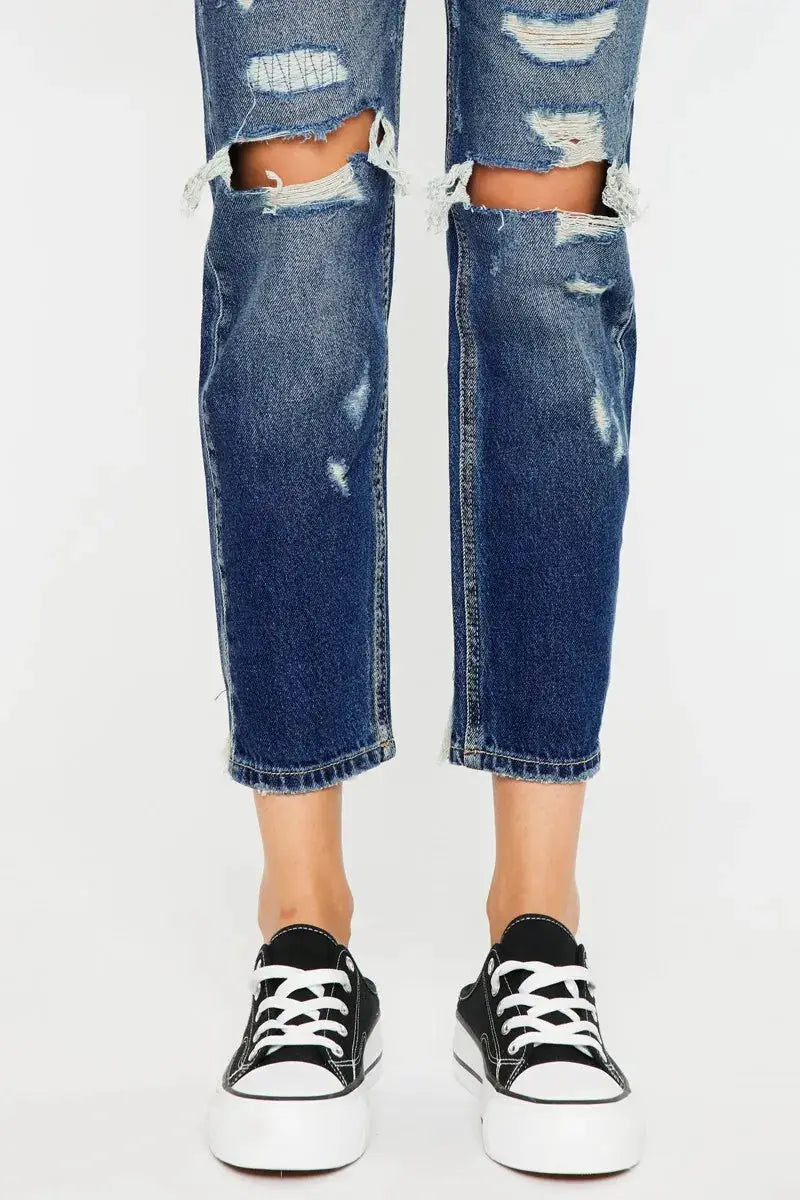 Kancan High Rise Distressed Mom Fit Jeans - Image 10