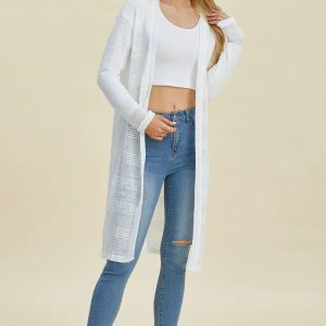 Double Take Full Size Open Front Longline Cardigan - Image 26