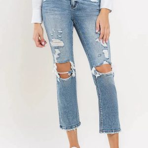 Lovervet Full Size High Rise Slim Straight Jeans - Image 1