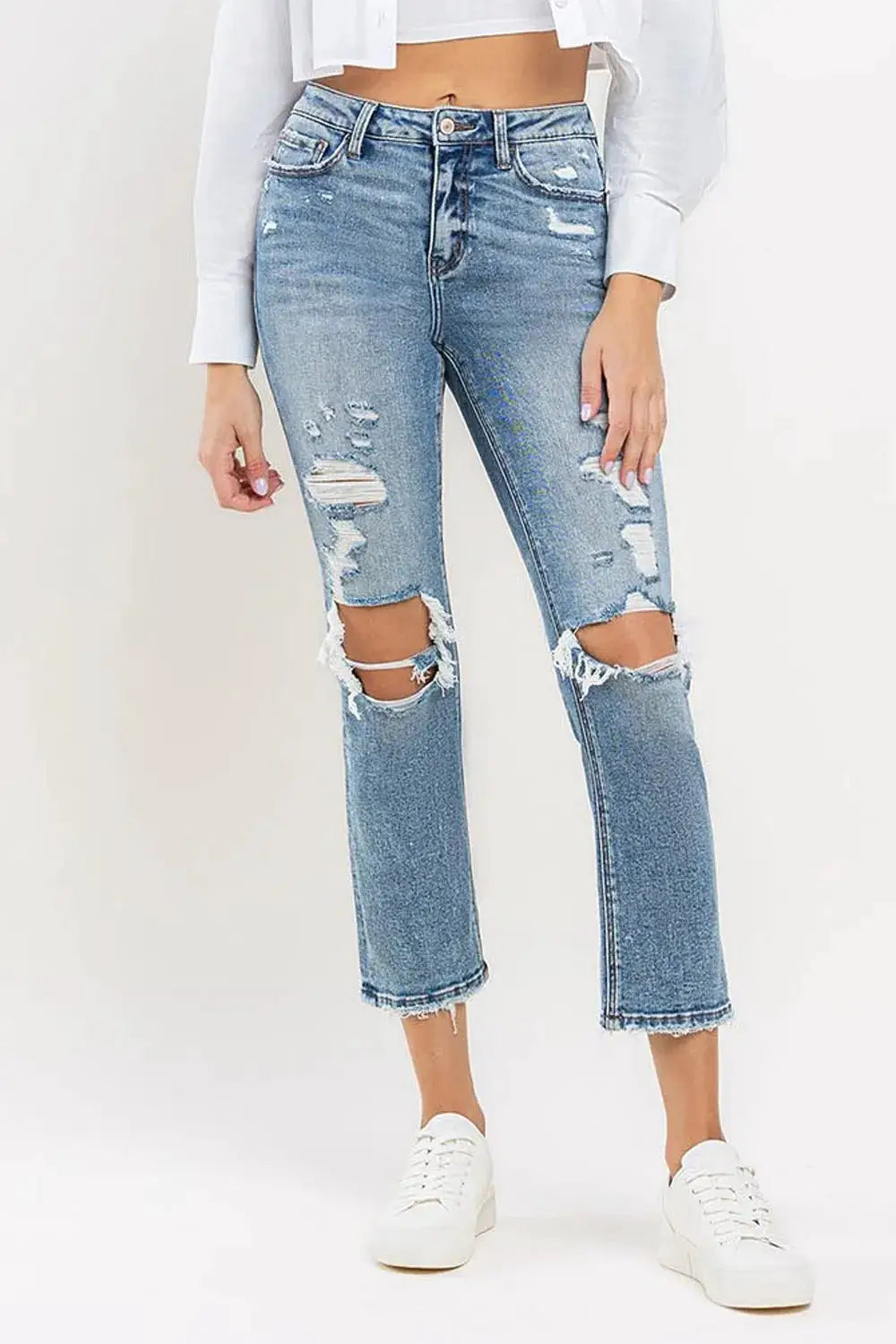 Lovervet Full Size High Rise Slim Straight Jeans - Image 1