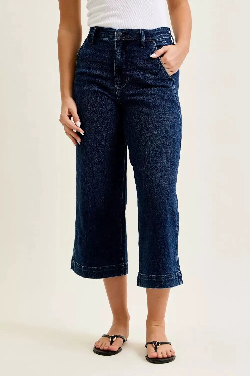 Judy Blue High Waist Ankle Wide Jeans - Image 1