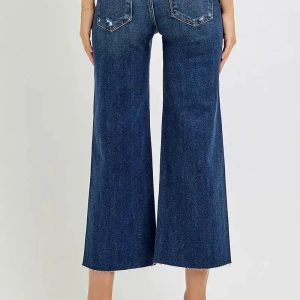 RISEN Full Size High Rise Crop Wide Button Up Jeans Plus Size - Image 5