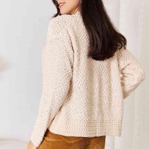 Double Take Open Front Long Sleeve Cardigan - Image 8