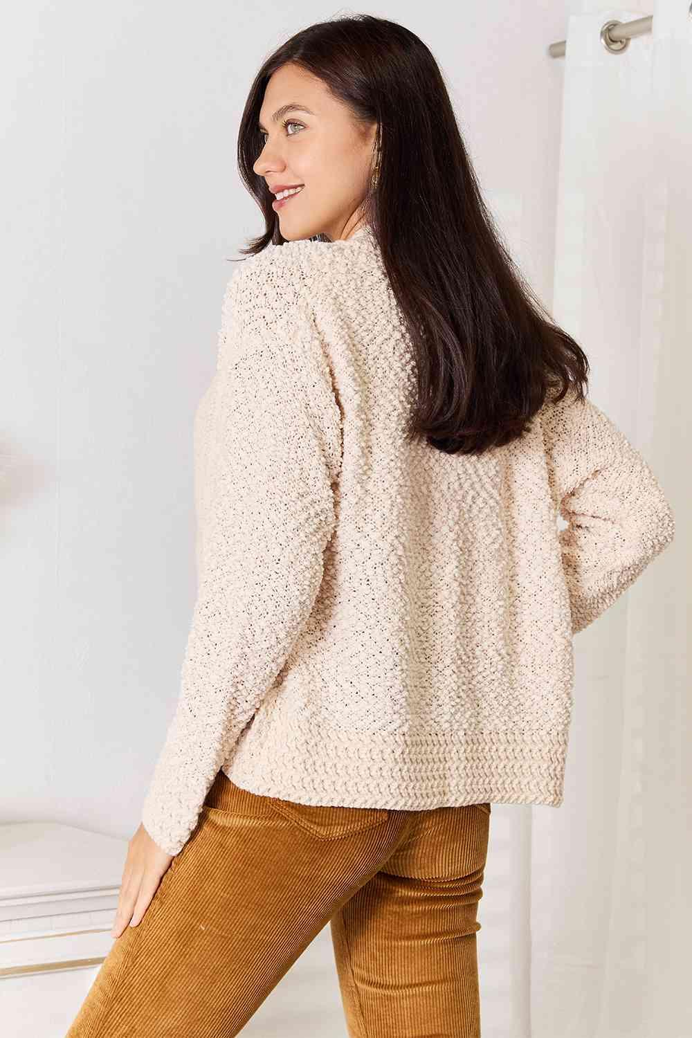 Double Take Open Front Long Sleeve Cardigan - Image 8