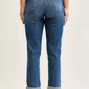 Judy Blue Mid Rise Boyfriend Embroidered Repair Patch Jeans - Image 4