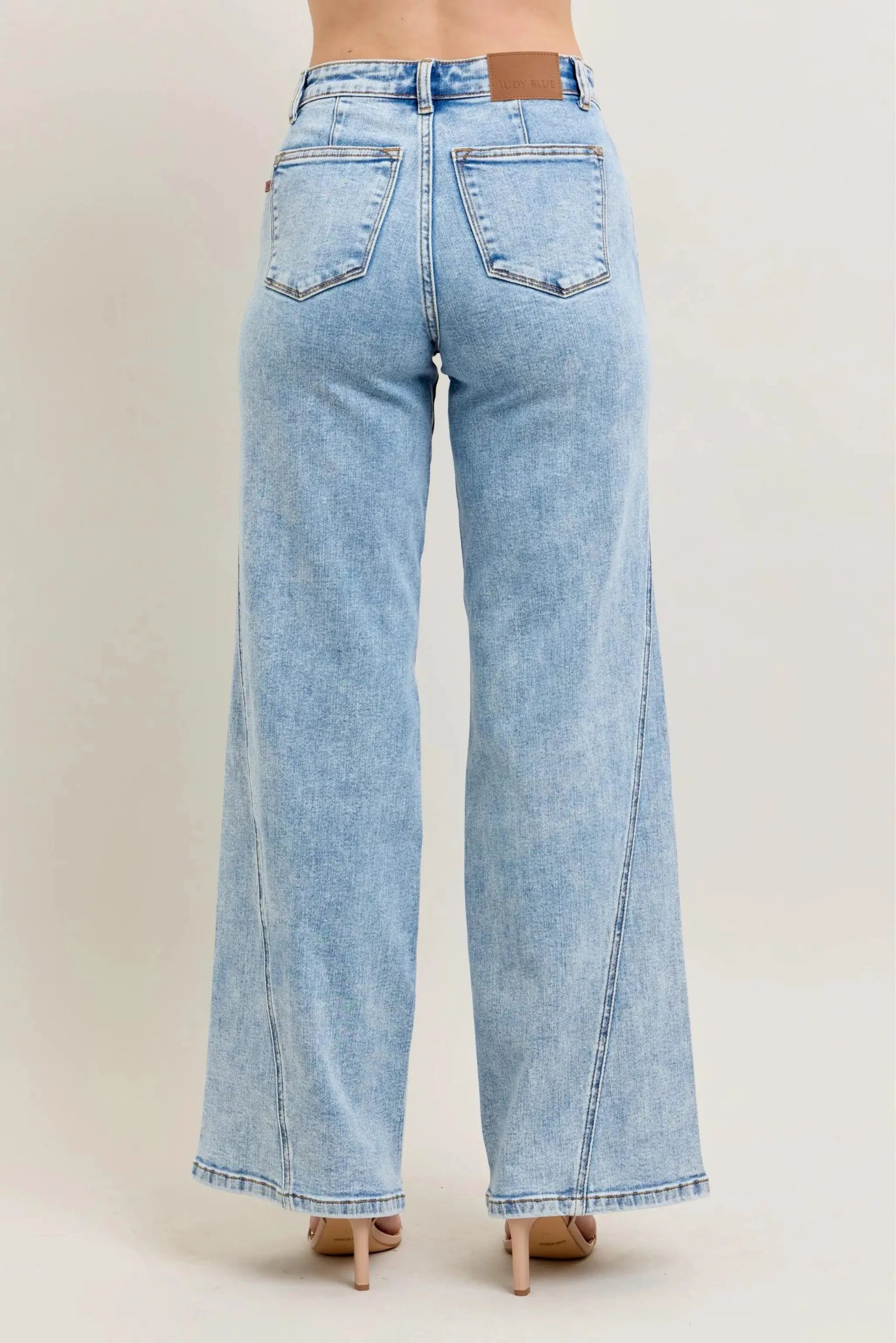 Judy Blue Full Size High Waist Wide Leg Jeans with Skewed Inseam Plus Size - Image 6