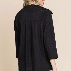 Culture Code Double Breasted Eyelet Jacket with Pockets - Image 2