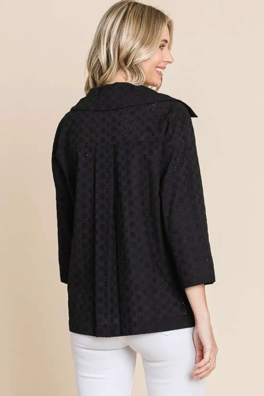 Culture Code Double Breasted Eyelet Jacket with Pockets - Image 2