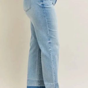 Judy Blue Full Size Mr Release Hem Wide Leg Jeans Plus Size - Image 13