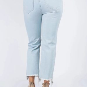 American Bazi High Waist Distressed Raw Hem Jeans - Image 2