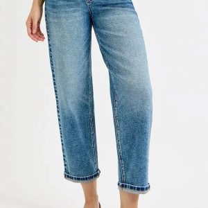 RISEN Full Size High Rise Crop Boyfriend Jeans Plus Size - Image 2