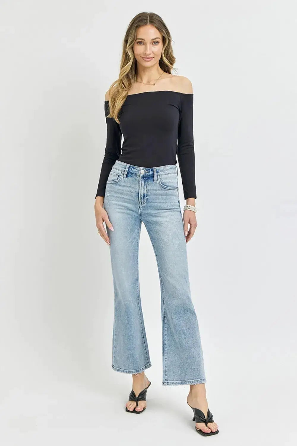 RISEN Full Size High Rise Ankle Flare Jeans - Image 6