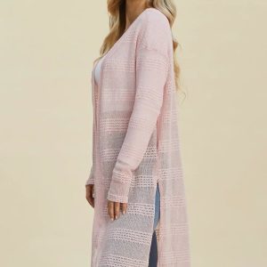 Double Take Full Size Open Front Longline Cardigan - Image 13