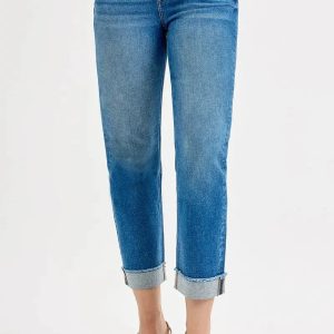 RISEN Full Size High Rise Boyfriend Fit Ankle Jeans Plus SIze - Image 3
