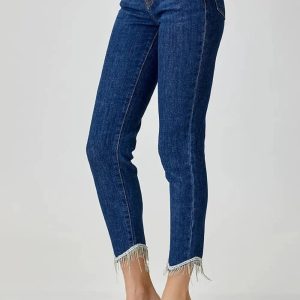 RISEN Full Size Embellished Mid Rise Crop Skinny Jeans - Image 3