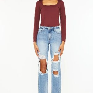 Kancan High Rise Distressed Boyfriend Jeans - Image 3