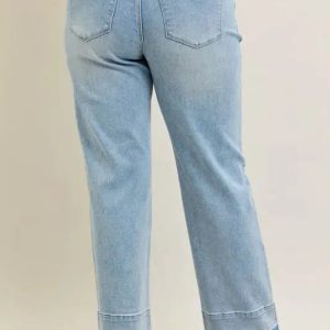 Judy Blue Full Size Mr Release Hem Wide Leg Jeans Plus Size - Image 14