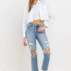 Lovervet Full Size High Rise Slim Straight Jeans - Image 3
