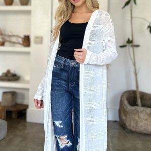 Double Take Full Size Open Front Longline Cardigan - Image 17