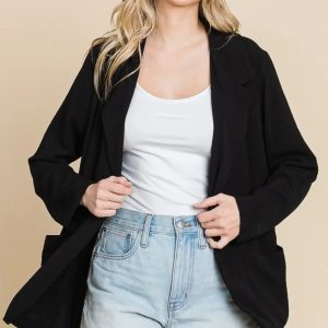 Culture Code One Button Long Sleeve Blazer with Pockets - Image 1