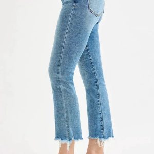 RISEN Full Size High Rise Crop Straight Slim Jeans Plus Size - Image 4