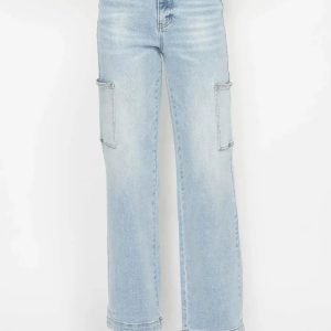 Judy Blue Full Size High Waist Straight Cargo Jeans - Image 1